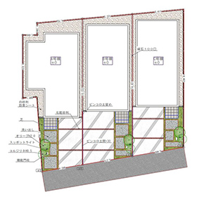 住宅の顔ともいえるエクステリア。住宅の印象を左右する重要な要素となります。当社では玄関までのアプローチや植栽・ライティングなど、エクステリアプランナーにより１棟１棟デザインしています。